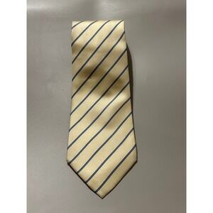 Carlo Colombo The Rack Mens Silk Tie Yellow Blue Striped Made in Italy Classic